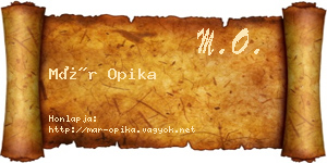 Már Opika névjegykártya
